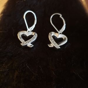 Hearts w Diamonds Lever Back Earrings